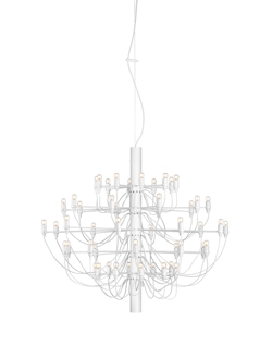 2097/50 kroonluchter LED met heldere lampen, mat wit